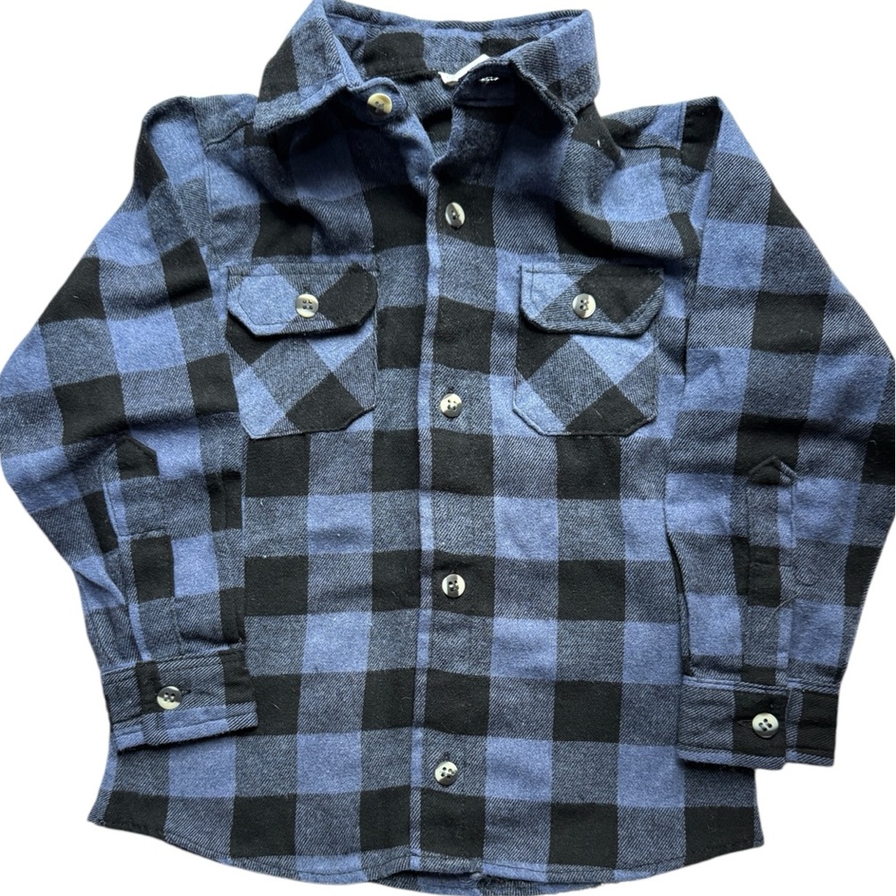 Kracto Blue and Black Checkered Button Down Shirt
